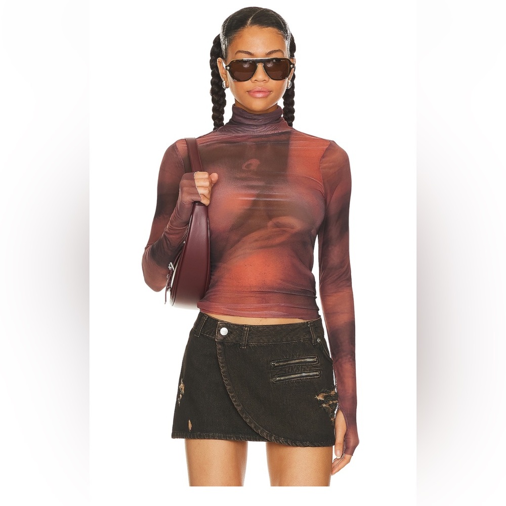 AFRM Zadie Top in Sienna Portrait